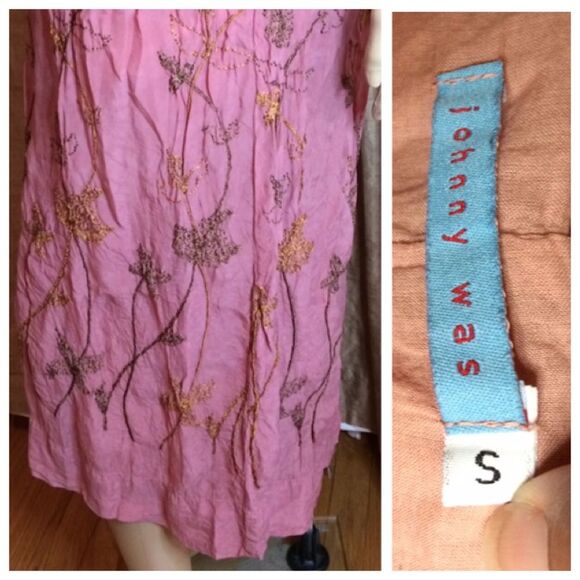 Johnny Was Woman's Pretty in Pink Dusty Rose Sundress-Size S - Picture 8 of 8